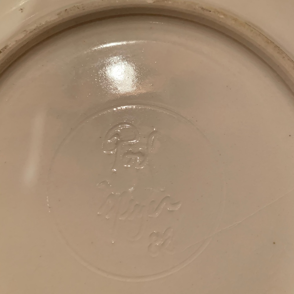 Vintage Handmade Ivory Pottery Bowl 9.5” x 2.75” - Picture 3 of 3